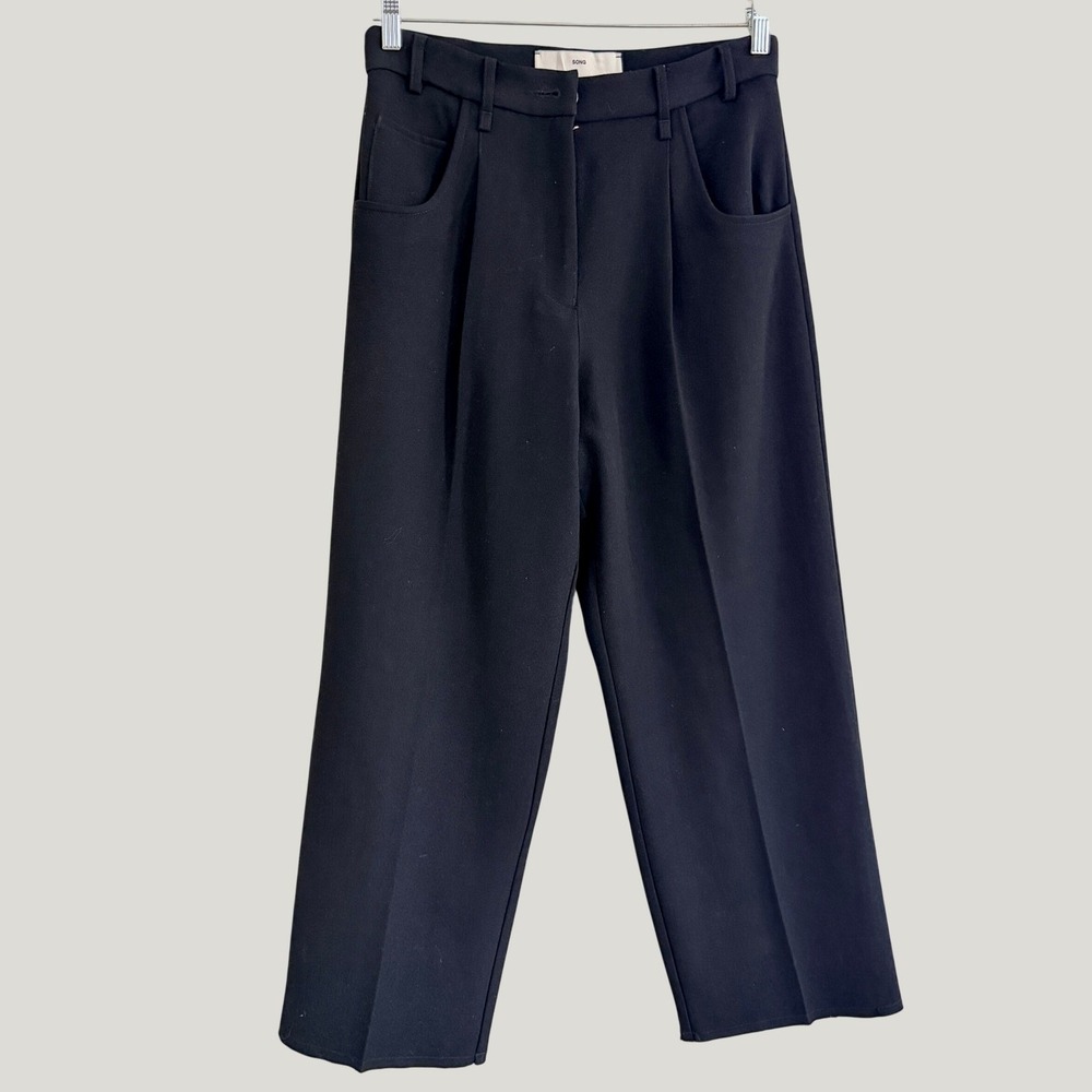 Song for the Mute 21.2 Beast Black Wool Pleated Trousers Size 40 Women's US 8